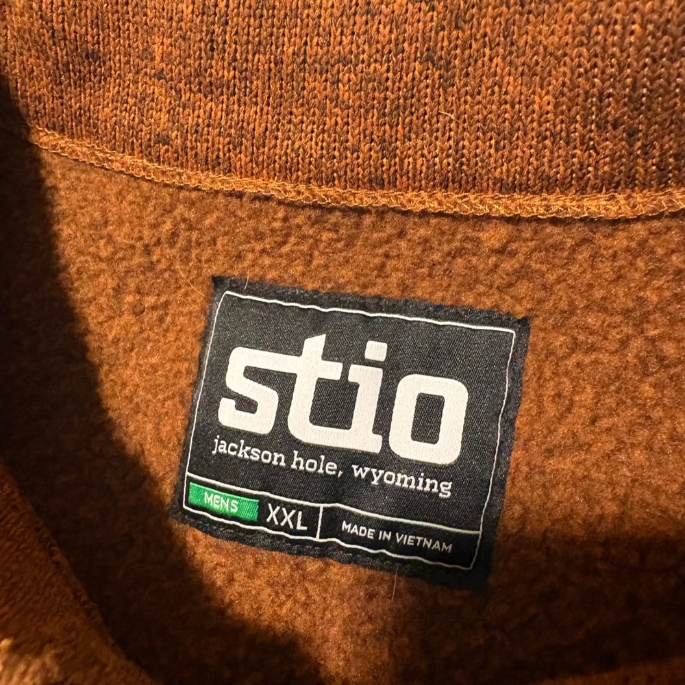 Stio Wilcox Fleece Vest Men XXL Burnt Orange Heather Full Zip Hike Gorpcore - Picture 3 of 8